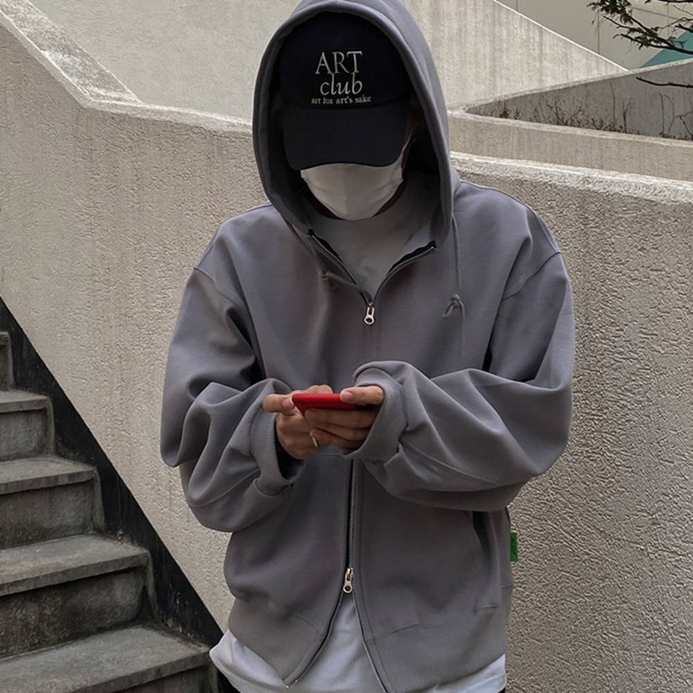 Korean Two-Way Zip Hoodie, Fits Men’s Medium
